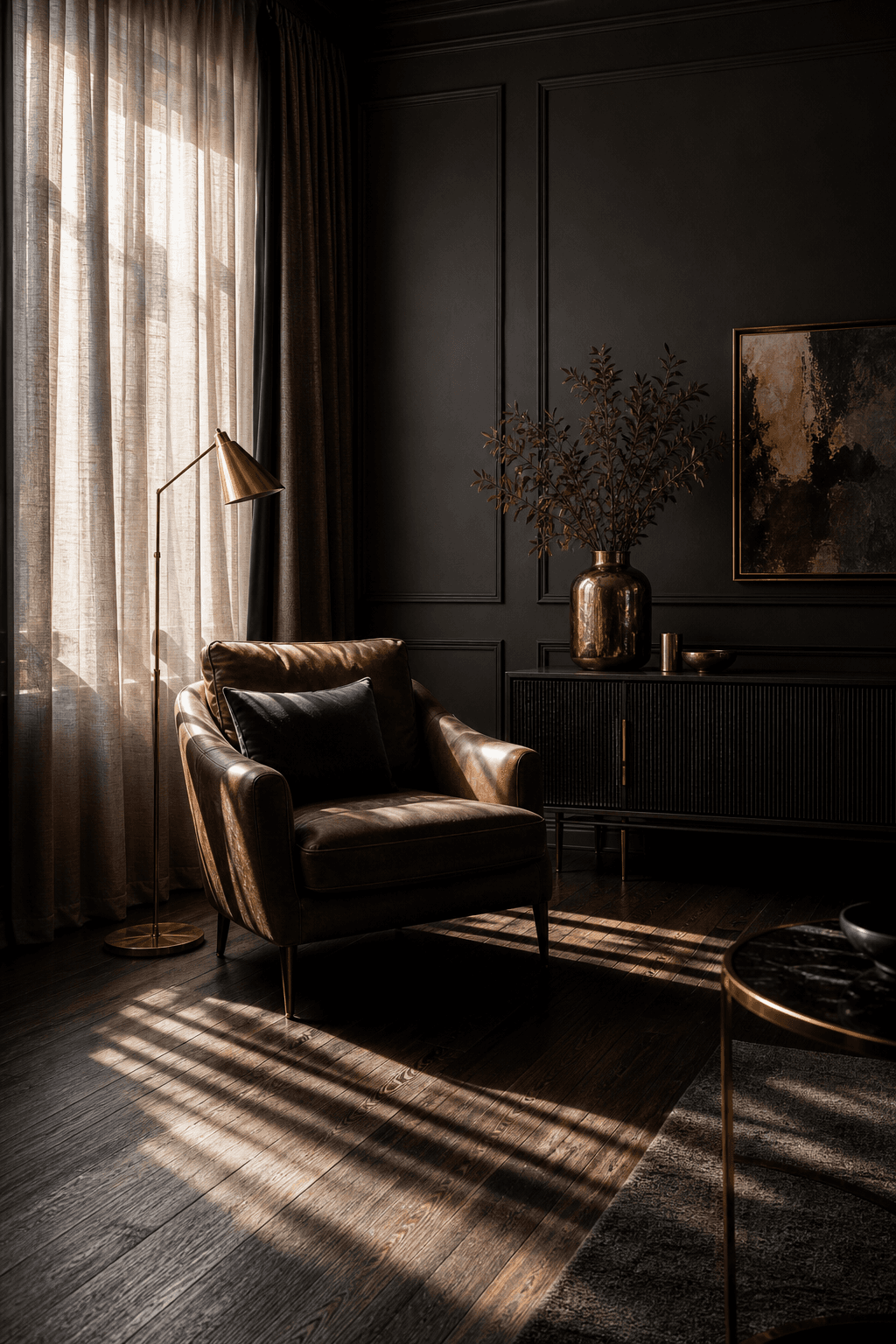 Morning light through curtains